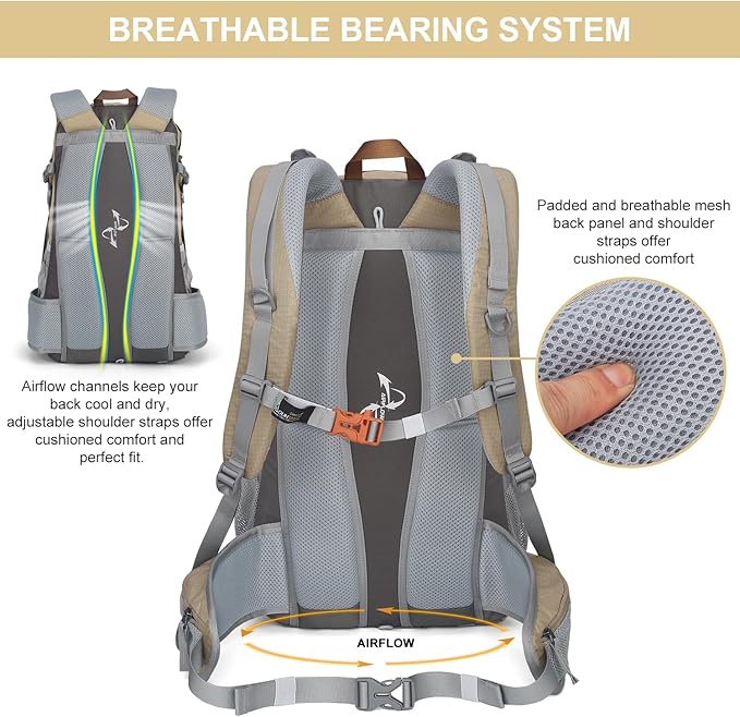 MOUNTAINTOP 25L/40L Hiking Backpack,Lightweight Travel Backpack for Men Women Outdoor Backpacking, Camping