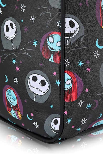 Disney Nightmare Before Christmas Travel Bag, Duffle Bag, Overnight Bag, Weekender Bag | Mini 16 Inch Leather Jack Skellington Classic Premium Travel Duffle Bag for Women, Men, Adults