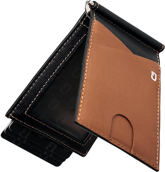 Jenoss Smart Tracking Wallet For Men: Smart Tracker Works with Apple Find My Full Grain Leather, Slide Pop Up Card, Minimalist Compact 12 Cards Slot Organizers ID Money Clip