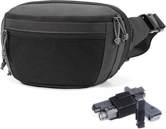 SHANGRI-LA Tactical Concealed Carry Fanny Pack for Men and Women, Low-Profile CCW Waist Bag, with Pistol Holster and Mag Holder, Multi-Use for Hiking, Travel, EDC