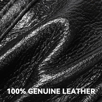 Black Leather Fanny Pack for Men & Women, Fashionable Multi-Pockets Waist Belt Bag for Travel Sports Hiking Cycling Fishing Running