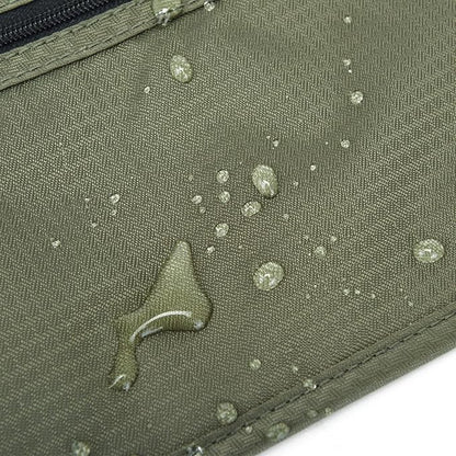 RFID Blocking Money Belt for Men Women, Slim Fanny Pack for Travel，Running,Conceal Waist Wallet for Passport Holder,Phone,Cash(Black Dark Olive Green)