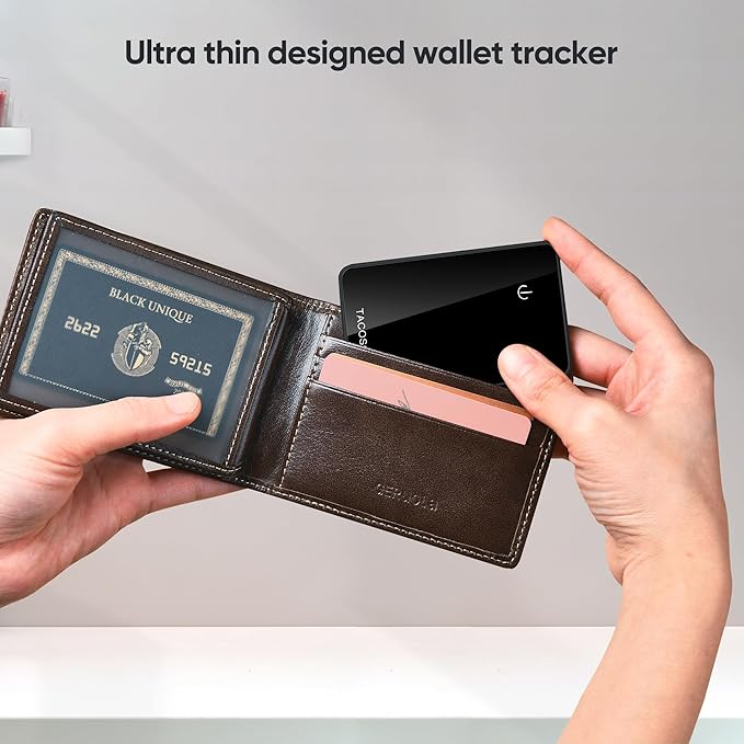 Wallet-Tracker-Card for Apple Find My (iOS Only), MFi Certified Bluetooth-Wallet-Tracking-Finder, Slim-Credit-Card-Tracker for Purse, Luggage & Travel Items with 2-Year Battery, IPX6 1 PCS