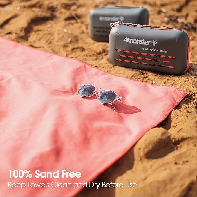 4Monster Camping Towels Super Absorbent, Fast Drying Microfiber Travel Towel, Quick Dry Ultra Soft Compact Gym Towel for Swimming Beach Hiking Yoga Travel Sports Backpack (71.00" x 35.00", Gray)