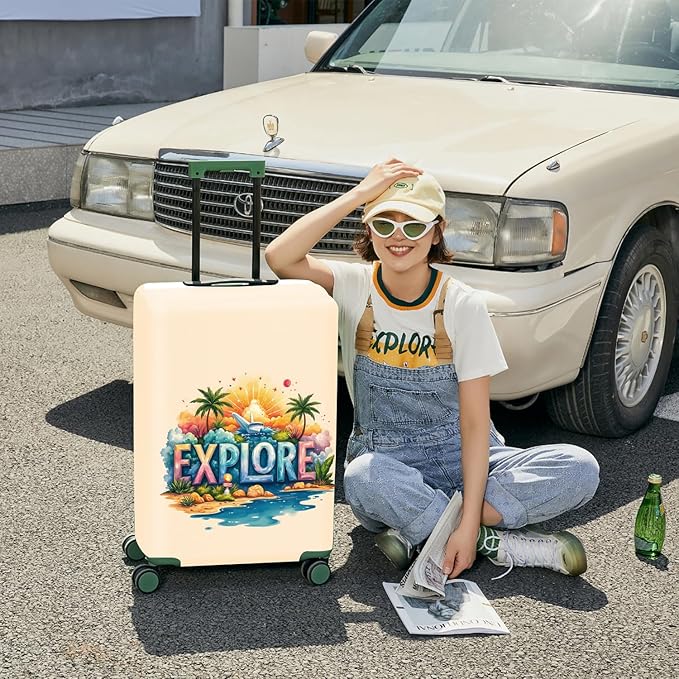 ANNA QUEEN Travel Luggage Cover Suitcase Protector Suitcase Cover Anti-Scratch,Stretchable Bag Cover Washable Durable Polyester with Elastic Hem with Zipper Closure