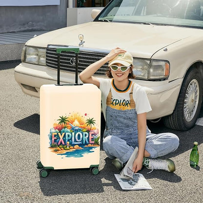 ANNA QUEEN Travel Luggage Cover Suitcase Protector Suitcase Cover Anti-Scratch,Stretchable Bag Cover Washable Durable Polyester with Elastic Hem with Zipper Closure