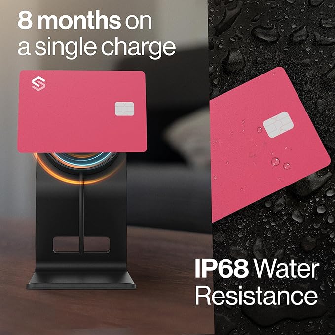 SPOTMINDERS Apple MFi Certified Credit Card Wallet Tracker PRO (iOS Only) Works with Apple Find My Rechargeable Tracking Card Gifts for Women IP68 0.07in Slim iPhone Item Finder for Luggage Tags Purse