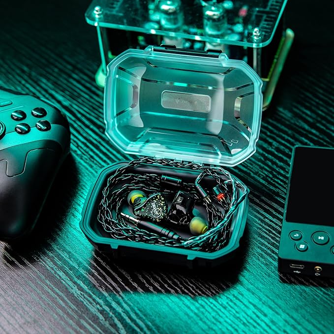 Linsoul LC02 in Ear Monitor Case, Portable Earbud Hard Case, Waterproof Earphone Storage Box, Travel Carrying Case for Headphones and IEM Cables, Fit for ZS10 PRO Cadenza Supermix4 Hype4 Zero:2 Zonie