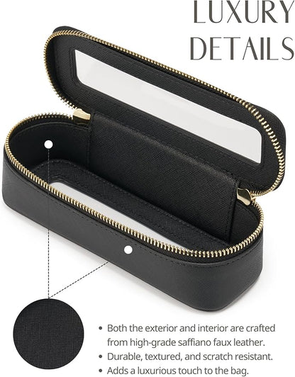 Popvibe Clear Makeup Bag Travel Cosmetic Case Transparent Toiletry Bag with Zipper, Portable Make Up Organizer Traveling Compact Car Bag for Essentials