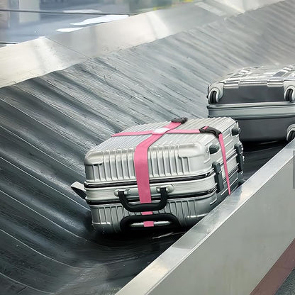 Luggage Straps, Pink TSA Approved Luggage Strap Belt with Combination Lock for Suitcases, 2 Pack Adjustable Heavy Duty Cross Suitcase Straps with Name Tags for Travel, Carry On Bags, Protect Luggage