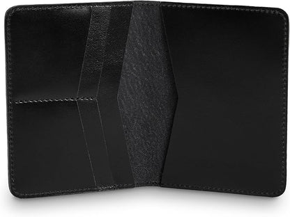 PEGAI Standard Full Grain Crazy Horse Leather Passport Holder | Custom Travel Passport Cover & Organizer | Handcrafted Leather Passport Wallet for Men and Women | Pike (Dexios Black)