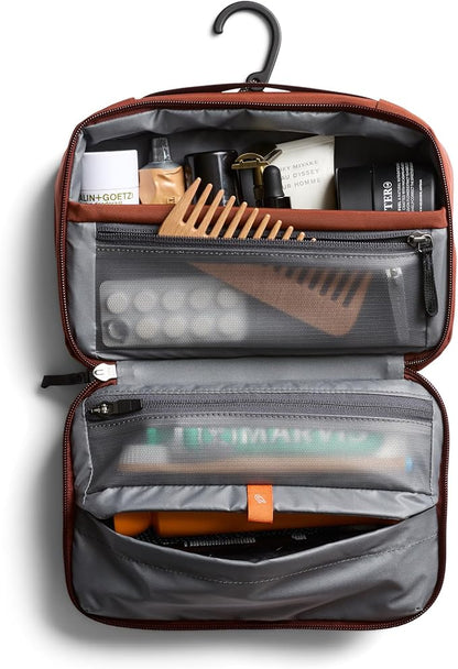 Bellroy Hanging Toiletry Kit (hanging 3 liter toiletry bag for men and women, and designed for travel) - Clay