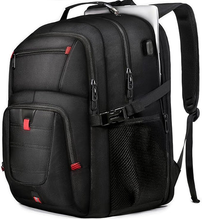 Z-MGKISS 18.4 Large Travel Backpack, USB Computer Bagpack Fits 18.4 Inch Laptop, Business Backpack for Men, TSA Flight Approved, Laptop Backpacks, Black