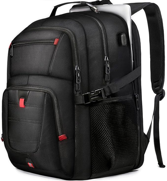 Z-MGKISS 18.4 Large Travel Backpack, USB Computer Bagpack Fits 18.4 Inch Laptop, Business Backpack for Men, TSA Flight Approved, Laptop Backpacks, Black