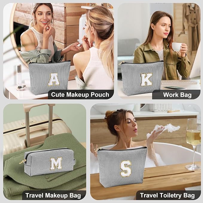 YOOLIFE Mothers Day Gifts for Mom, Makeup Bag Pouch for Sister Friend Female Her Mom | Birthday Gifts for Women Ever Mom In Law | Makeup Storage Bag Makeup Bag Set Bridesmaid Cosmetic Bag Black O