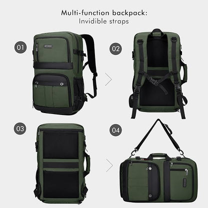 WITZMAN Carry on Travel Backpack for Men Women Laptop Backpack with USB Charging Port Airline Approved(B683 Army Green)