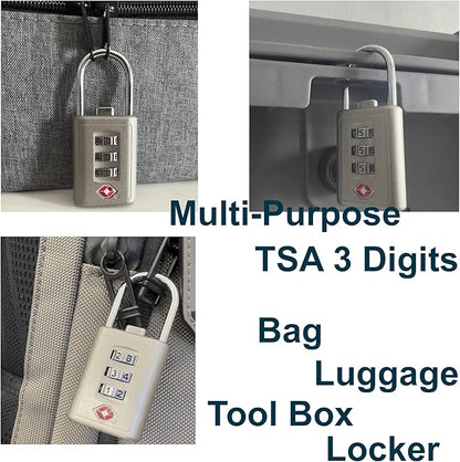 Combination Lock TSA Approved Lock 3 Digit Code Padlock Luggage Lock for Bags, Luggage, Backpacks, Toolboxes, Suitcases, Storage Cabinets (12 Pack)