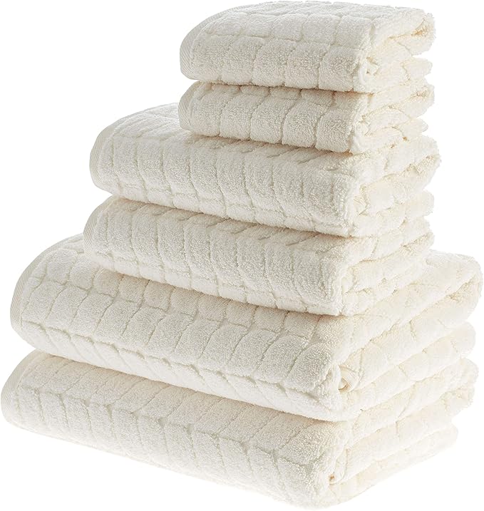 BAGNO MILANO Turkish Cotton Ultra-Soft Plush Absorbent Quick Dry Bathroom Towel Set, Made in Turkey (Cream, Bath Sheet)