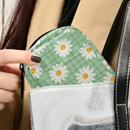 Light Green Daisy Travel Pill Organizer Weekly Small (Cute) Pill Box 7 Day Pill Case Vitamin Holder Pill Bottle Organizer