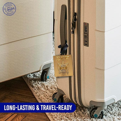 Sigma Gamma Rho Sorority Paraphernalia - SGRho - Official Vendor - Travel Luggage Tags - Set of 2 - Greek Letters and Shield