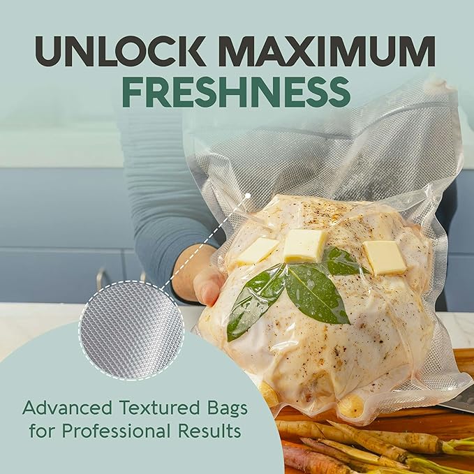 Avid Armor Vacuum Sealer Bags, Vac Seal Bags for Food Storage, Freezing, and Sous Vide Cooking, Non-BPA Freezer Vacuum Sealer Bags, Pint, Quart, and Gallon Sizes Combo Pack, 150 Bags