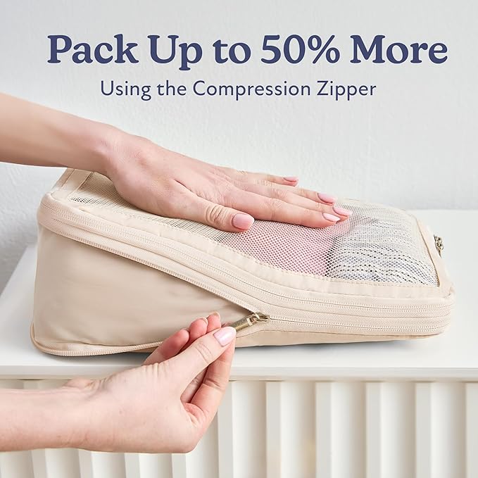 Vandel Space-Saving Compression Packing Cubes for Women, Men, Compressible Carry On Suit Case Organizer Luggage Packing Cubes for Travel Organizer Bags for Luggage and Backpacks, Suitcase Cube