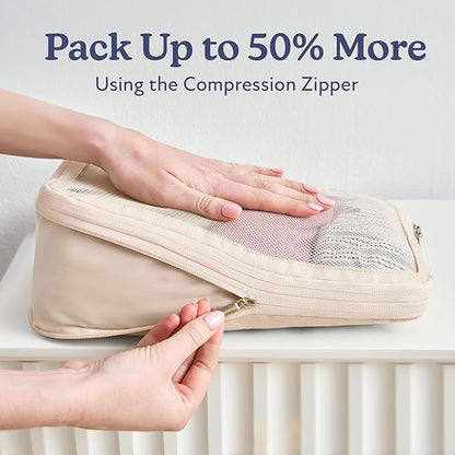 Vandel Space-Saving Compression Packing Cubes for Women, Men, Compressible Carry On Suit Case Organizer Luggage Packing Cubes for Travel Organizer Bags for Luggage and Backpacks, Suitcase Cube