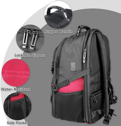 52L Extra Large Travel Backpack, 18.4 Inch Travel Laptop Backpack, Multiple Pockets 55L Carry on Backpack with USB Port, TSA Friendly Water Resistant College School Business Bag for Women, Red