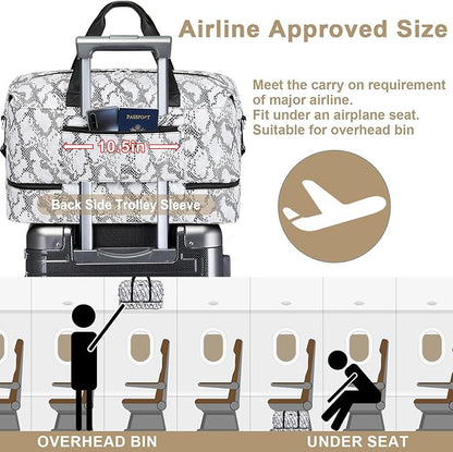 IBFUN Weekender Bags for Women, Travel Duffle Bag with Shoe Compartment Carry on Weekender Overnight Duffel for Weekend Travel Business Trip 3PCS