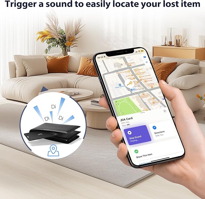 JSL JDTDC Wallet-Tracker-Card [Apple MFi Certified], Bluetooth-Tracker-Smart-Card Works with Apple Find My (iOS Only), Tracking-Card for Wallet/Luggage/Passport, IP68 Waterproof, 2 Pack