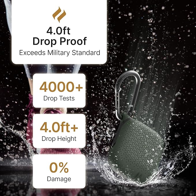 Catalyst Waterproof Case for AirPods Pro 2nd Generation and AirPods Pro 1st Generation - Wireless and USB-C Charging Compatible, One Piece Design, High Drop Protection Case with Carabiner