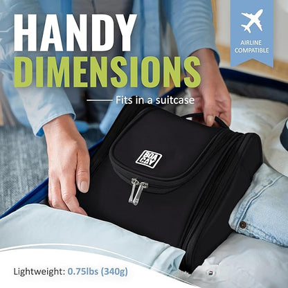 BOACAY Hanging Travel Toiletry Bag for Women and Men, Makeup Bag, Bathroom & Shower Organizer Kit for Accessories, Cosmetics, Travel Essentials