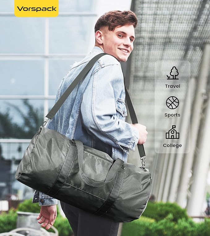 Vorspack Duffel Bag 20-24-28 Inches Foldable Gym Bag for Men Women Duffle Bag Lightweight with Inner Pocket for Travel Sports