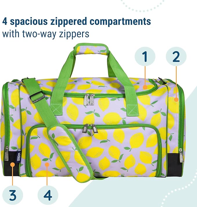 Wildkin Kids Weekender Duffel Bag – Carry-On Size for School, Travel, & Sleepovers