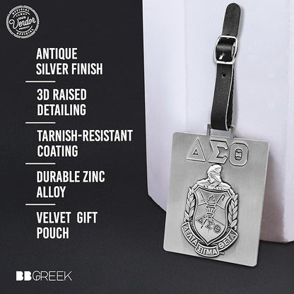 Delta Sigma Theta Sorority Paraphernalia - Official Vendor - Travel Luggage Tags - Set of 2 - Greek Letters and Shield