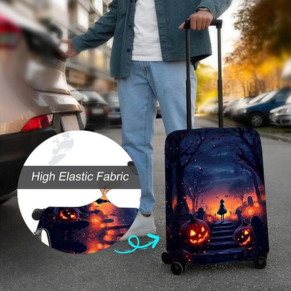Luggage Cover Protector for 30-32 Inch Suitcases, TSA Approved Elastic Travel Suitcase Covers, Anti-Scratch Washable Luggage Sleeve for Carry On & Checked Bags, Dark Forest Girl
