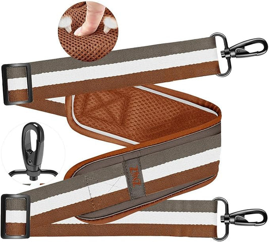 ZINZ Ultra-Thick Fixed Pad Shoulder Strap 76-inch Universal Bag Strap with Breathable Cushion and Dual Balanced Adjustable Buckles for Laptop Bag Luggage Messenger Bag Crossbody etc -Stripe-YWG