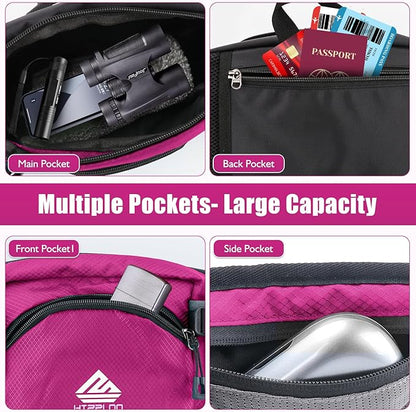 Fanny Pack Waist Bag with Water Bottle Holder for Men Women Running Hiking Travel Dog Walking Workout Cycling Outdoor (Pink)