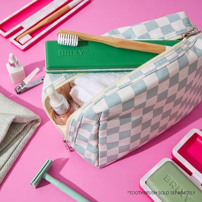 BRIXY Toothbrush Container, Silicone Travel Case, Portable Holder for Manual Toothbrushes, Bathroom, Camping, Vacation, Business Trip, Durable Silicone, Seals Magnetically, 2Pack