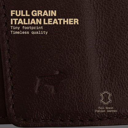 The Frenchie Co. - AirTag Speed Wallet Mini - Ultra-slim RFID blocking card holder with AirTag pocket - Minimalist front pocket wallet - Full-grain Italian leather