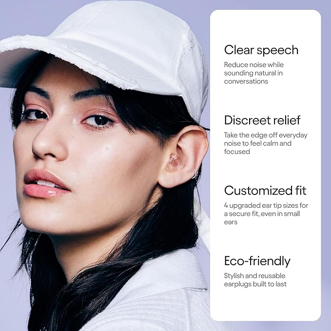 Loop Engage 2 Ear Plugs, Everyday 16 dB Noise Reduction Earplugs with Clear Speech for Social Gatherings, Work, Conversation, Parenting & Noise Sensitivity Relief, Clear