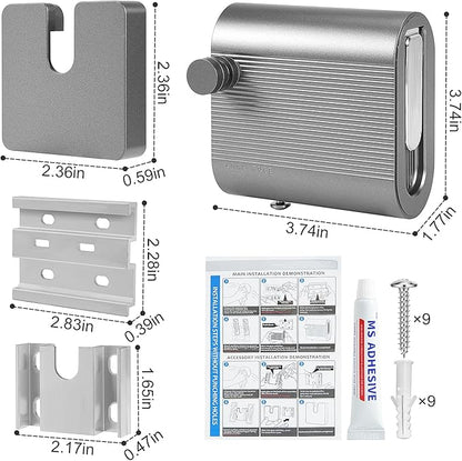 Retractable Clothesline, Anti-Sagging Portable Heavy Duty Washing Line for Indoor and Outdoor (Grey)
