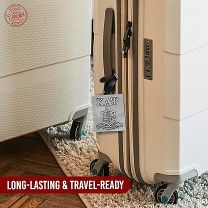 Kappa Alpha Psi Fraternity Paraphernalia - Official Vendor - Travel Luggage Tags - Set of 2 - Greek Letters and Shield