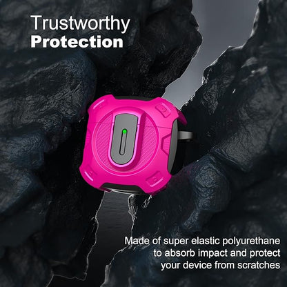 RFUNGUANGO for AirPods 4th Generation Case, 2024 New Space Theme Case. Compatible with AirPods 4th Generation, with Locking Feature, Military Grade Drop Protection, Works with MagSafe.Rose Red