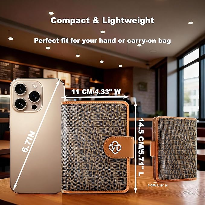 Passport Holder for Travel, RFID Blocking Leather Airtag Wallet for Women Men, Large Passport Cover Essentials Gift, Tickets, Cash, Photo, Sim Card Pen Slot - Brown