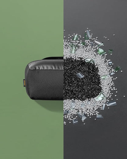 tomtoc Electronic Organizer Accessory Pouch for MacBook Charger, Cables, Power Bank, Hard Drive, Cords, Water-resistant Storage Bag with Removable Card Slots for USB Adapter, Memory Card, Black