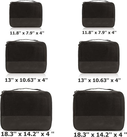 DoubleTrip Packing Cubes for Suitcases Carry on Luggage Organizer 6 Set Travel Accessories Lightweight Storage Bag Space Saver Clothes Pouch Large