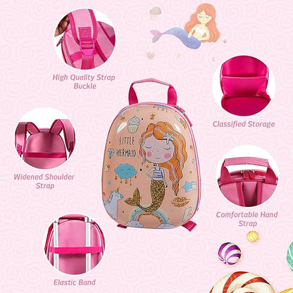 KOTEK Kids Carry On Luggage Set, 18" Hardside Rolling Suitcase with Spinner Wheels, Travel Rolling Luggage for Boys Girls (Mermaid)…