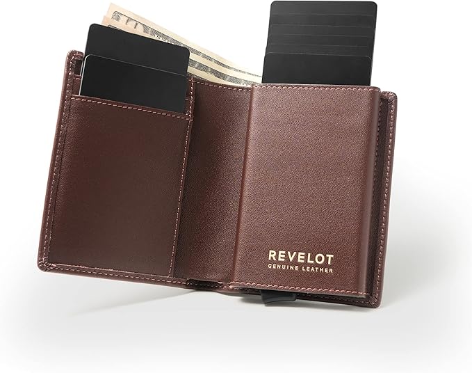 Revelot Cardholder Wallet/Genuine Leather with RFID Blocking / W1 (Coffee Nappa)