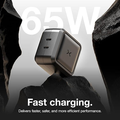 NOCO XGrid X65: 65W USB-C Charger – Dual Port GaN Power Adapter with PD 3.0, QC 4.0+, and PPS – Fast Charging with Smart Power Distribution – Foldable Wall Plug, UL Listed